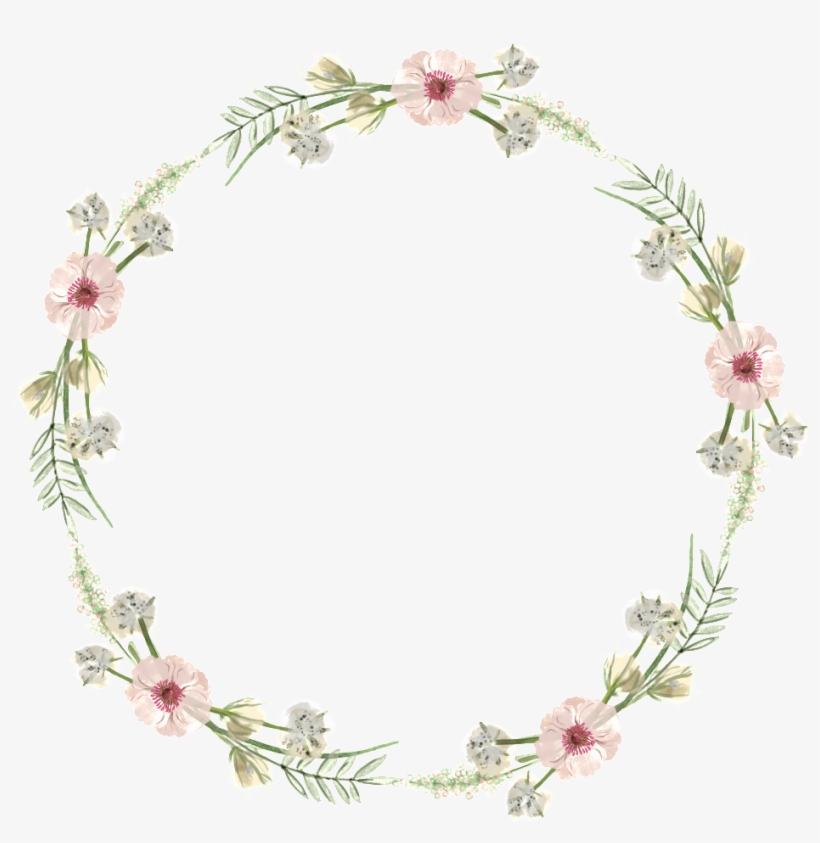 Is Simple Pink Flowers Hand Painted Garland Decorative - Portable Network Graphics, transparent png download