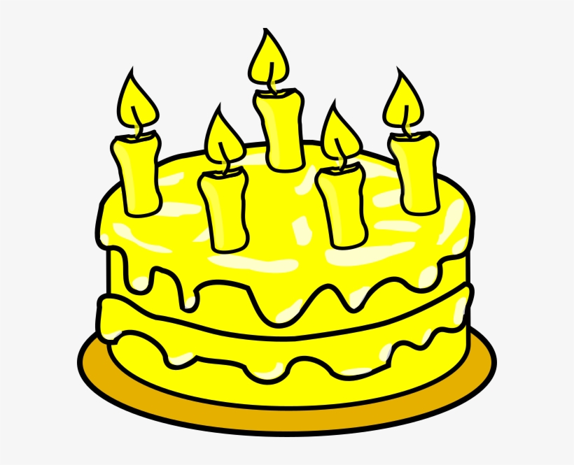Yellow Cake Clip Art At Clker - Cake Picture For Colouring, transparent png download