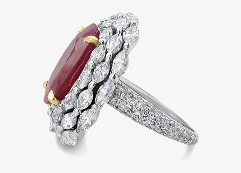 Cad Man Jewellery Ruby Ring Side - Engagement Ring, transparent png download