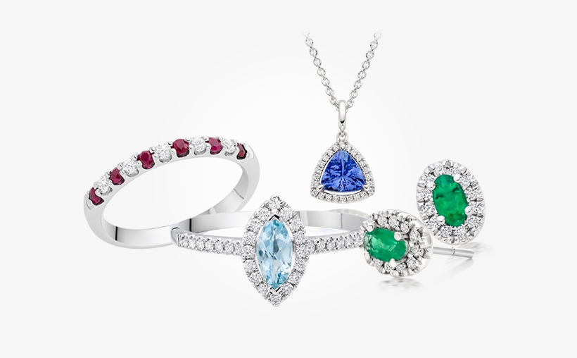 Birthstone Jewellery - 18ct White Gold Emerald Diamond Halo Stud Earrings, transparent png download