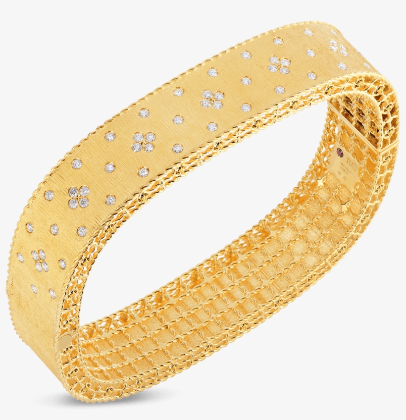 Roberto Coin Princess 18k Yellow Gold Satin Finish - Roberto Coin Princess Bangle, transparent png download