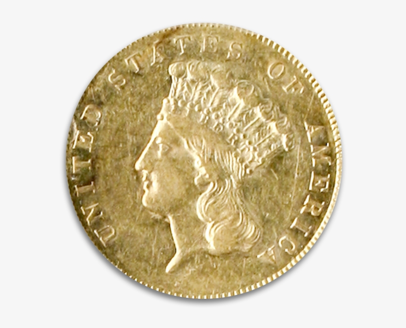 1856-s $3 Indian Princess Ssca Pinch Of Dust Pcgs Au50 - Coin, transparent png download