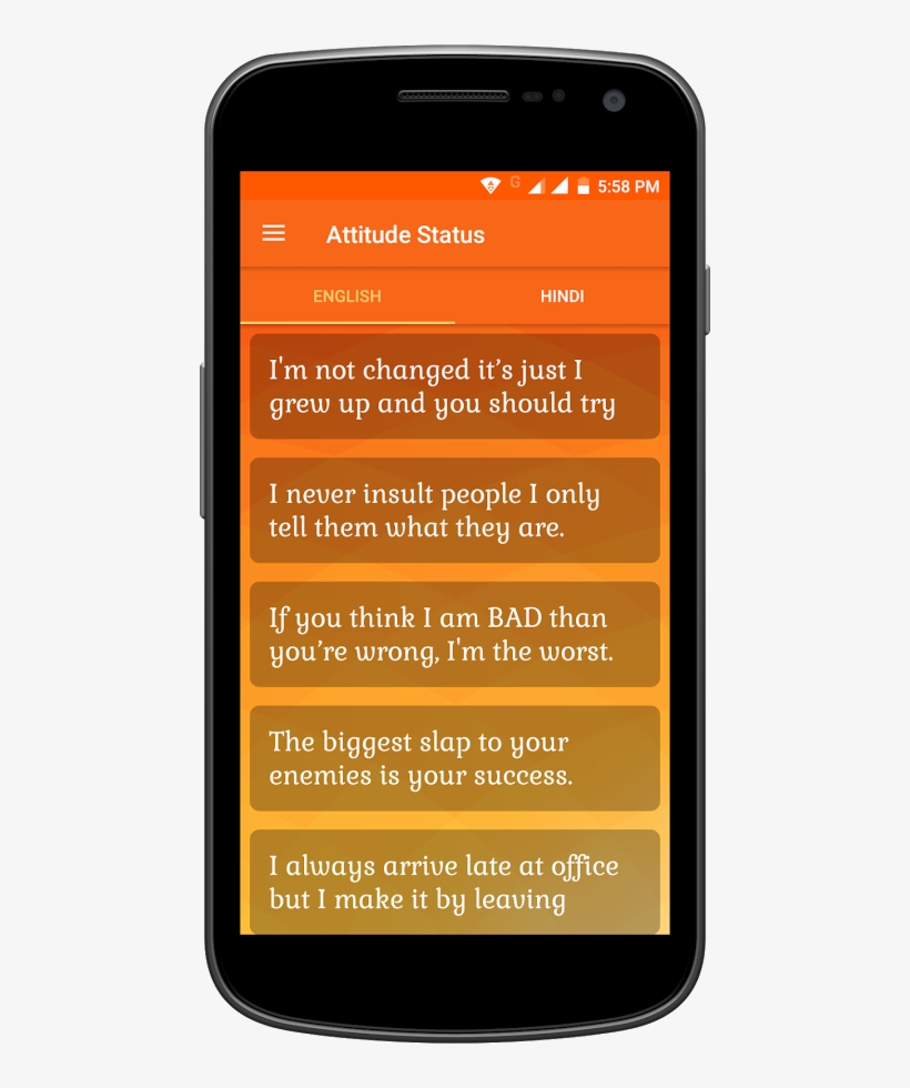 Attituide Status For Android - Android Application Package, transparent png download