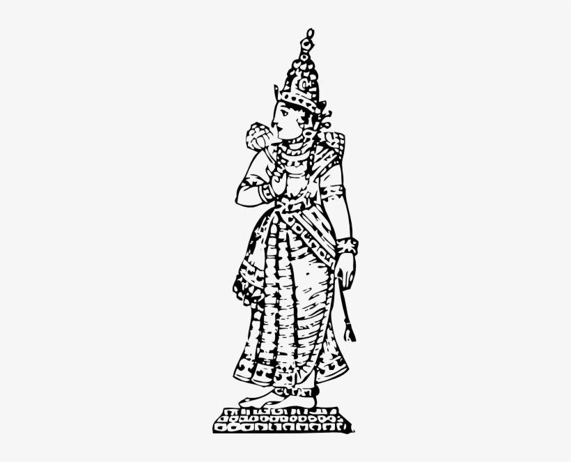 Small - Standing Saraswati Mata Sketch, transparent png download