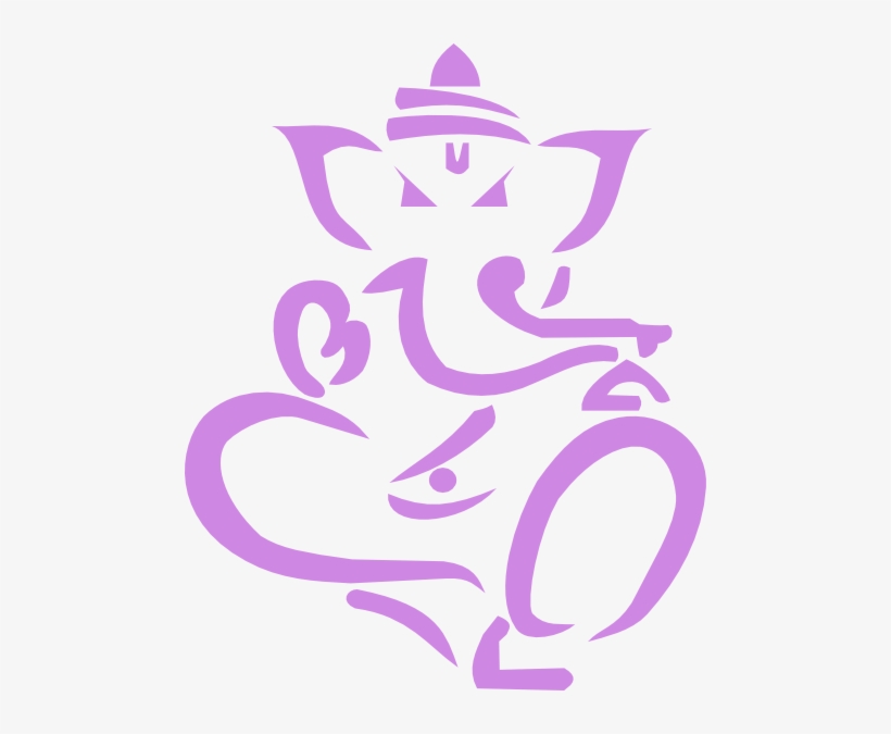 Purple Ganesh Clip Art - Black And White Ganpati, transparent png download
