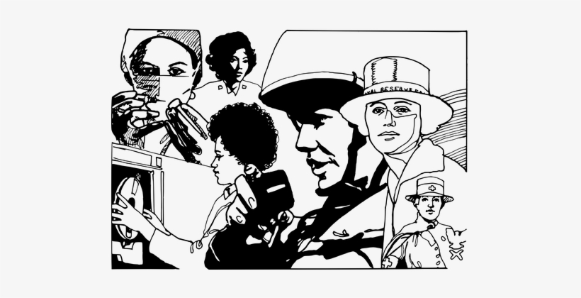 Persons, Profession, Character, Nurse - History Clip Art Black And White, transparent png download