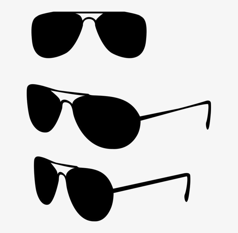 Sunglasses Transparent Glass Gold Frame Thin Stock - Sun Glasses Line Drawing, transparent png download