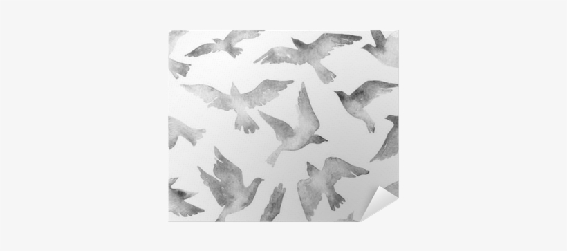 Abstract Flying Bird Set With Watercolor Texture Isolated - Aquarel Vliegende Vogel, transparent png download