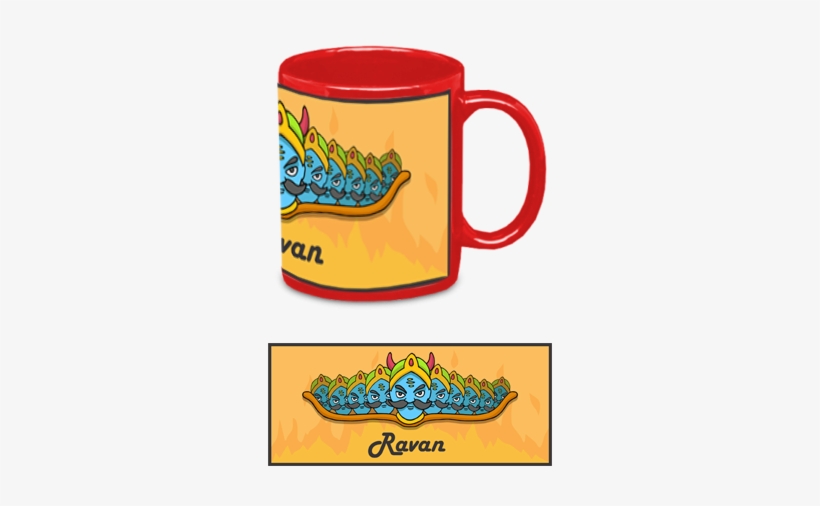 Cool Blue Ravan Dussehra Red Patch Mug - Mug, transparent png download