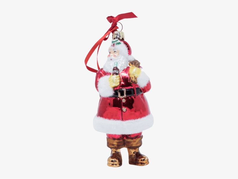 Coca-cola Santa W/sack Glass Ornament - Santa Claus, transparent png download
