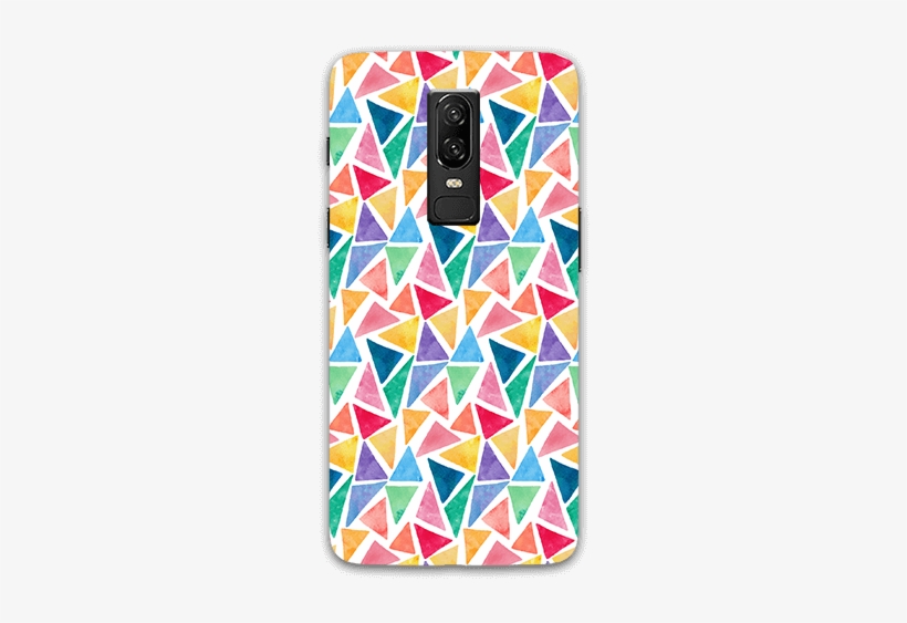 Watercolor Triangles Pattern Oneplus 6 Mobile Case - Mobile Phone, transparent png download