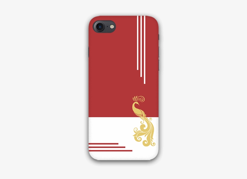 Peacock Free Hand Drawing With White Stripes Iphone - Mobile Phone Case, transparent png download
