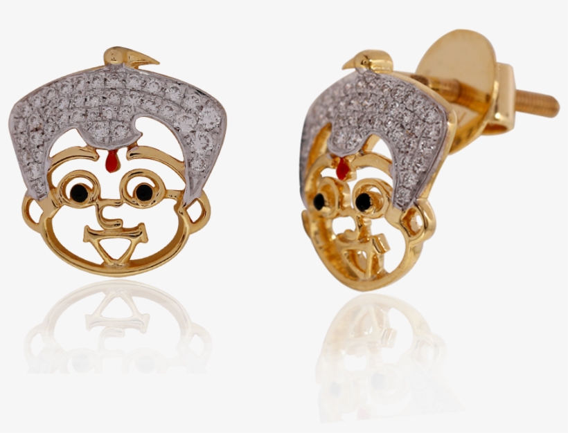 Cute Chota Bheem Gold Earrings - Chhota Bheem, transparent png download
