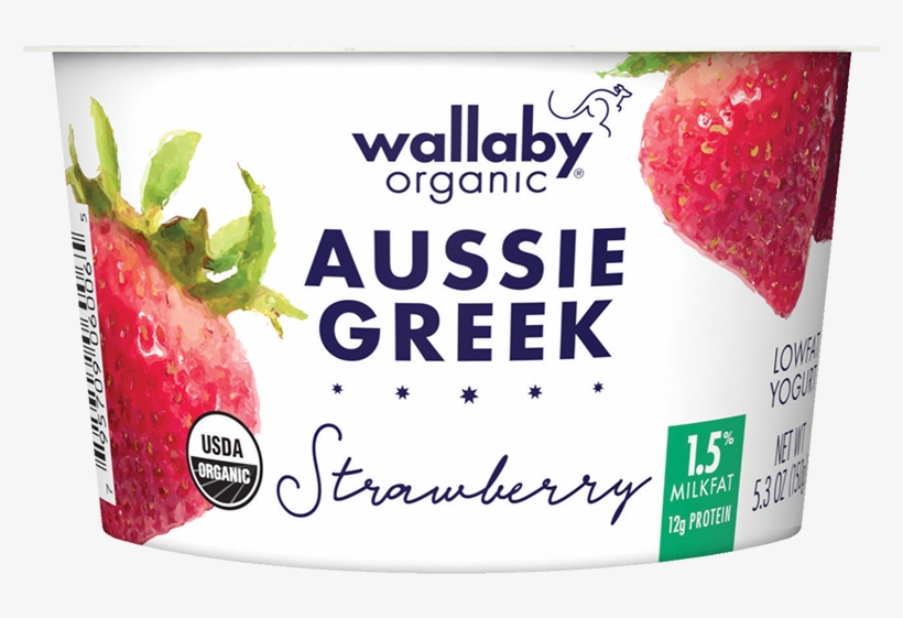 Wallaby Strawberry Organic Greek Low Fat Yogurt - Wallaby Greek Yogurt, transparent png download