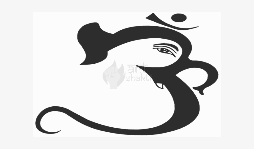 B/w Om Aum Ganesha Graphics, transparent png download