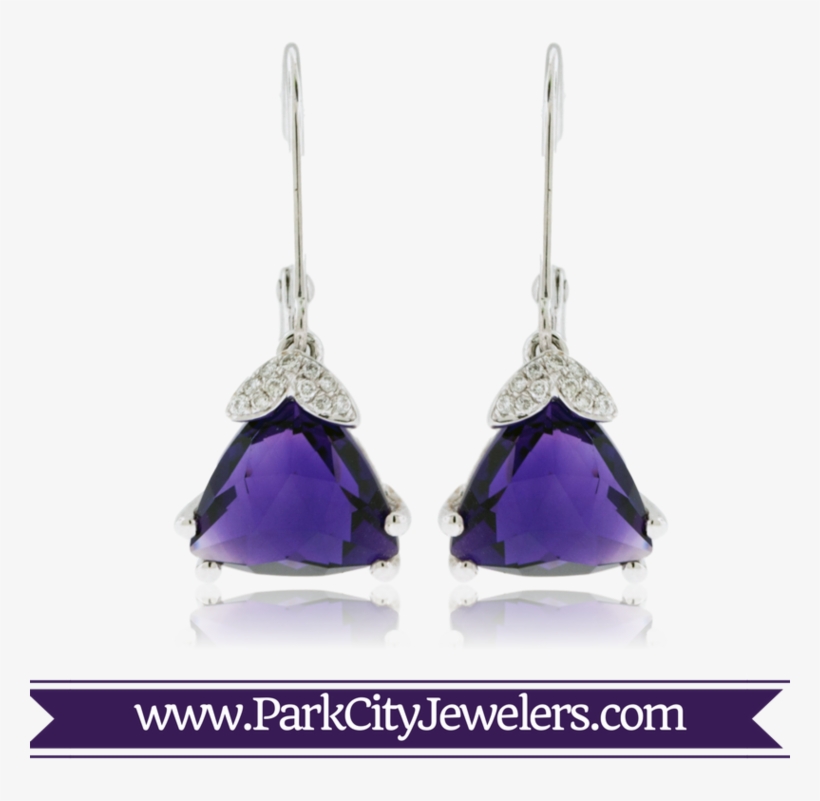 Amethyst And Diamond Dangle Earrings - Elk Ivory Tooth Trophy Antler Ring, transparent png download