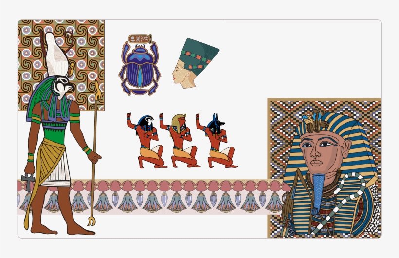 Ancient Egyptian Designs - Vintage Egypt Large Wall Clock, transparent png download