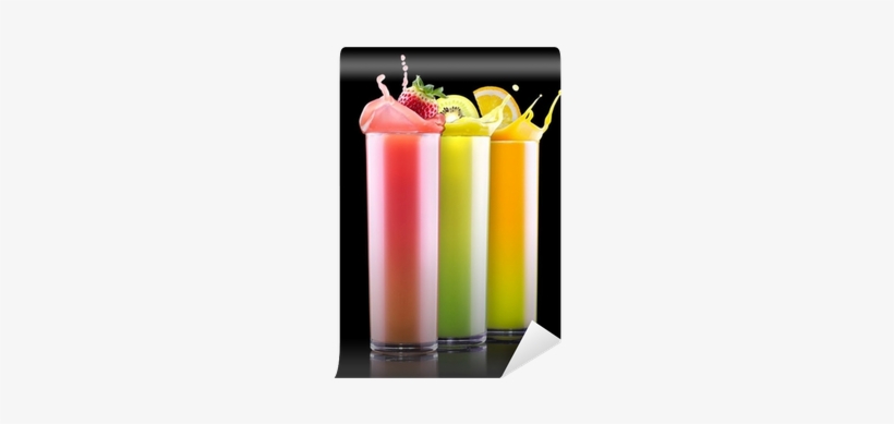 Tasty Summer Fruits With Juice In Glass Wall Mural - Top 50 Simple Recipes Milkshakes And Smoothie Bw, transparent png download