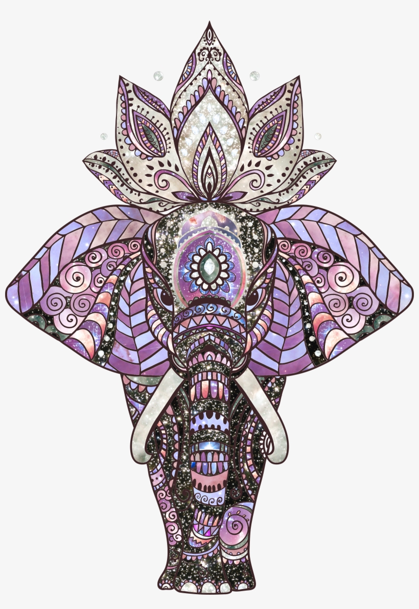 Clip Art Royalty Free Library Cosmic Elephant Piecesofandromeda - T-skjorte Dame S, transparent png download