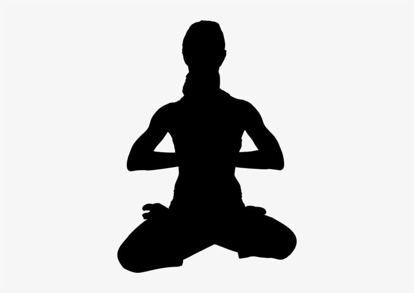 Yoga Poses Png Clipart Yoga Lotus Position Clip Art - Meditation Pose Girl Silhouette, transparent png download