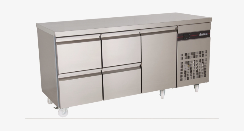 Inomak Pn229 Fridge Counter With Drawers - Inomak Sl999 Triple Door Slim Fridge Counter, transparent png download