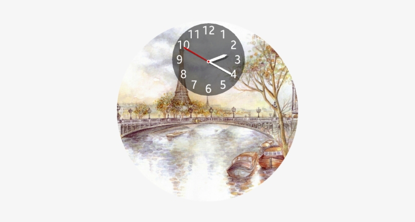 Eiffel Tower Painting Banner, transparent png download