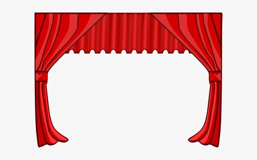 Curtain Stage Theater Movies Cinema Red Cu - Theater Curtains Clip Art, transparent png download
