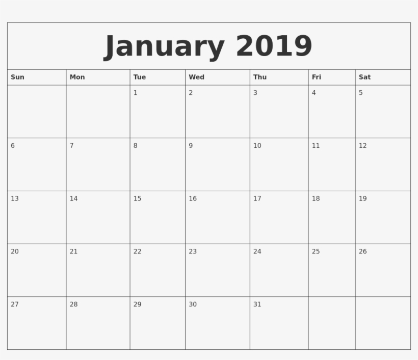 2019 Calendar Png Transparent Image Png Mart January - Calendar, transparent png download