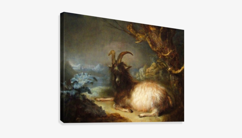 Landscape With A Goat Canvas Print - Satan Goat Famous Painting, transparent png download