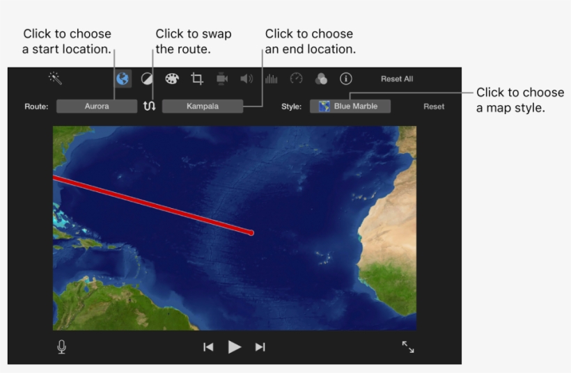 Animated Travel Map Controls Above Viewer For Setting - Carte De Voyage Animée, transparent png download
