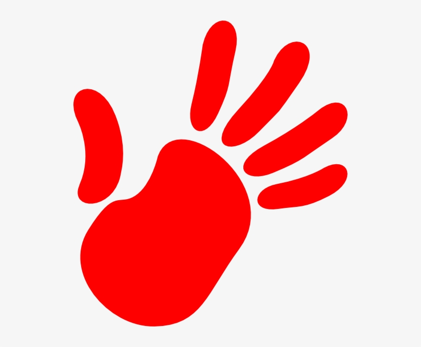 Red Pencil And In Color - Hand Print Red Clipart, transparent png download