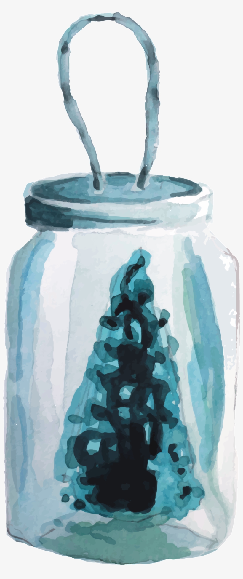 Wood Glass Jar Png Transparent - Watercolor Painting, transparent png download