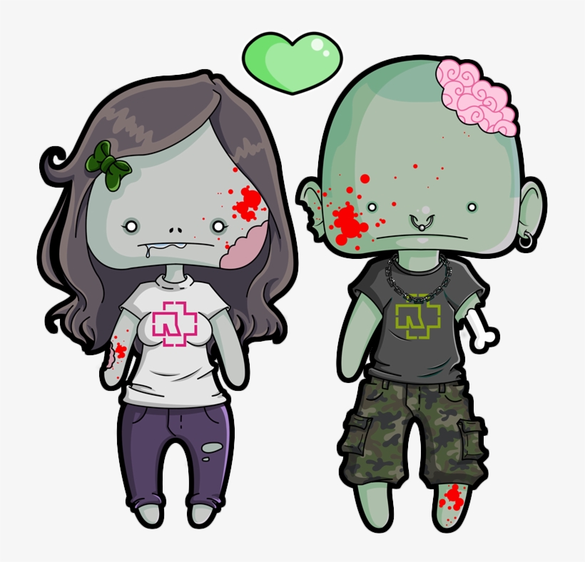 Zombie Love By Blueundine On Deviantart - Dibujos De Zombies Pareja PNG  Image | Transparent PNG Free Download on SeekPNG