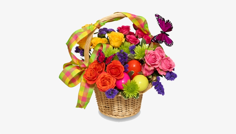 Easter Flower Png File - Basket Of Flowers, transparent png download