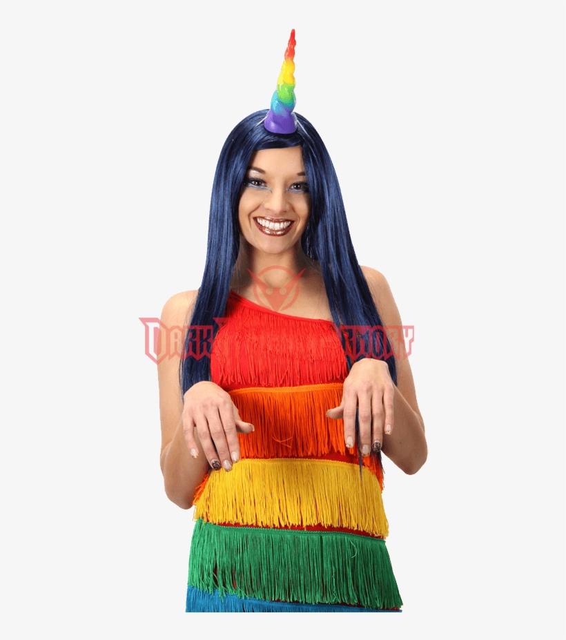 Rainbow Unicorn Horn - Elope Rainbow Unicorn Horn Adult Costume Accessory, transparent png download