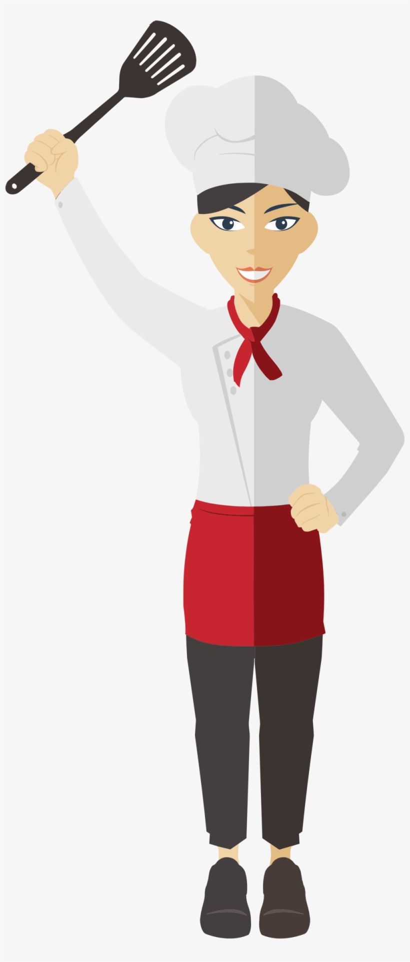 This Free Icons Png Design Of Flat Shaded Female Chef, transparent png download