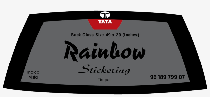 Tata Indica Vista Back Glass Design & Size - Rainbow Shops, transparent png download