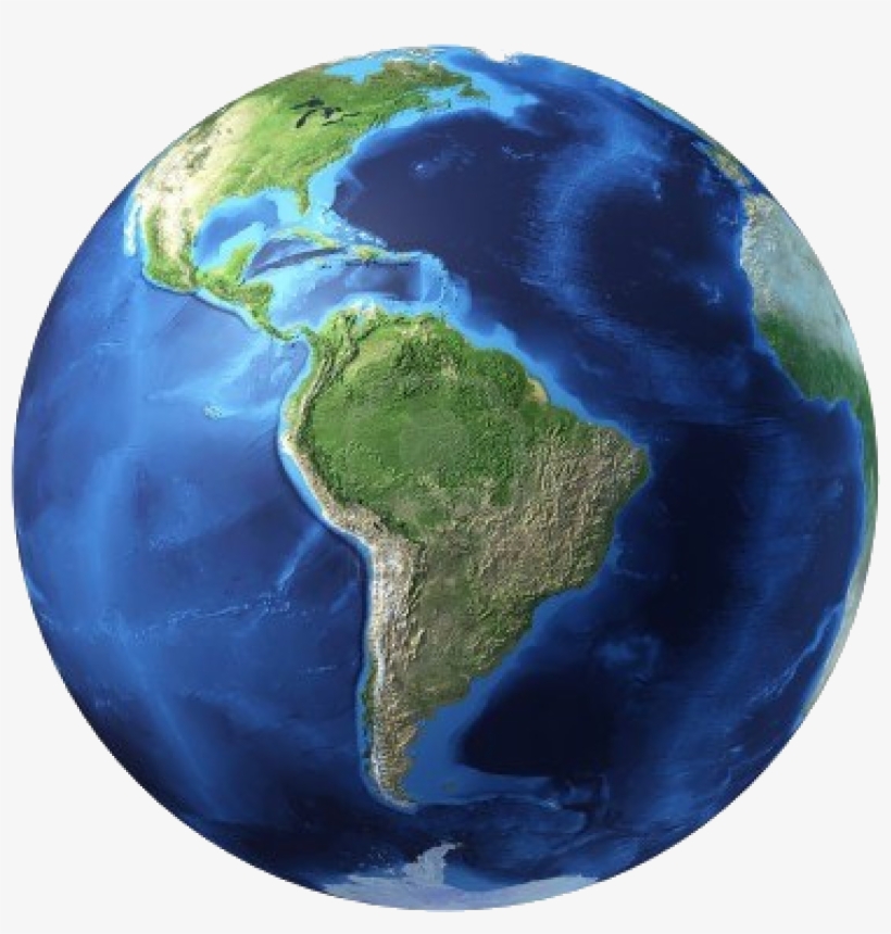 Globe Png - 3d Rendering Of Planet Earth Centered On South America, transparent png download