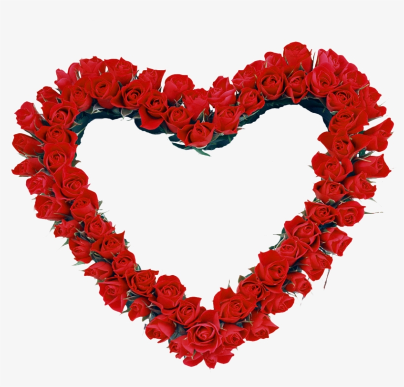 Red Heart Roses Transparent Hearts Frame Black And - Rose Heart Frame Png, transparent png download