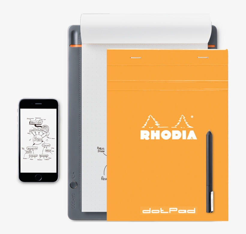 Wacom - Rhodia A5 Pad No.16 - Black - Dot Grid, transparent png download