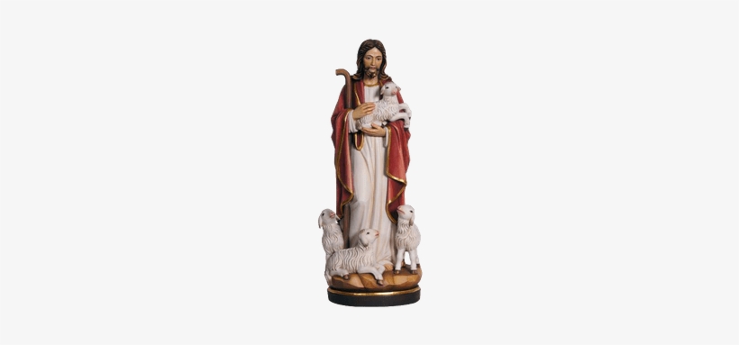 Good Shepherd Statuette - Jesus The Good Shepherd Statue - Wood Carved, transparent png download
