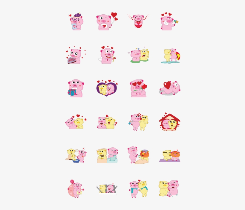 Plump Pink Couple In Love Animated, transparent png download