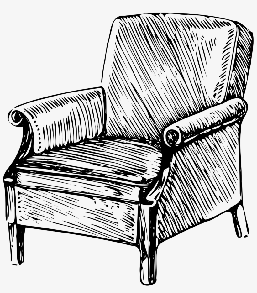Isometric Drawing Of A Chair At Getdrawings - Drawing Of An Armchair, transparent png download