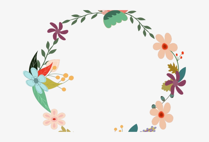 Floral Clipart Wreath - Circle Clipart Flower Png, transparent png download