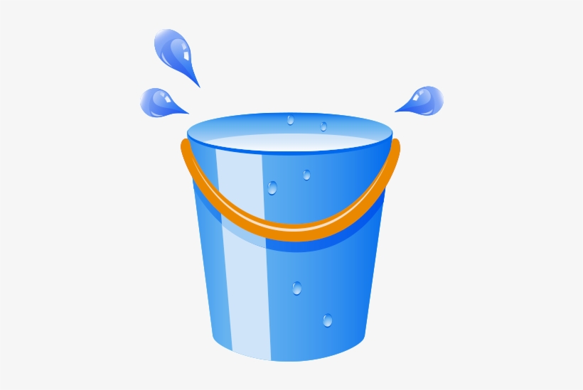 Barrel Cleaning Blue Droplets - Water In Bucket Clipart Png, transparent png download