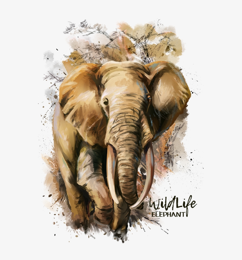 Deviantart Is The World's Largest Online Social Community - Elephant Watercolor, transparent png download