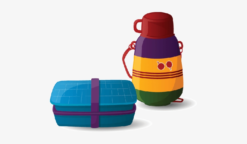 Lunch Box And Water - School Water Bottle Vector Png, transparent png download