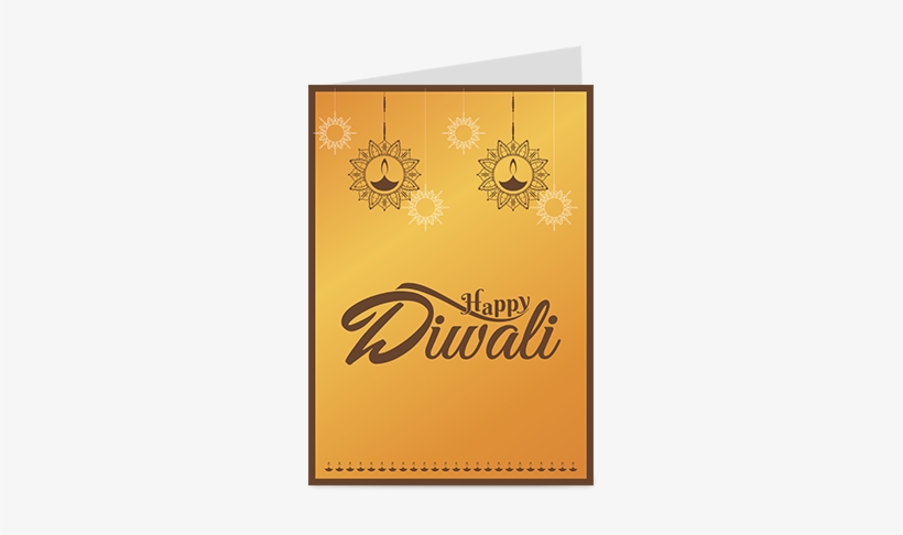 Beautiful Yellow Diwali Greeting Card - Greeting Card, transparent png download