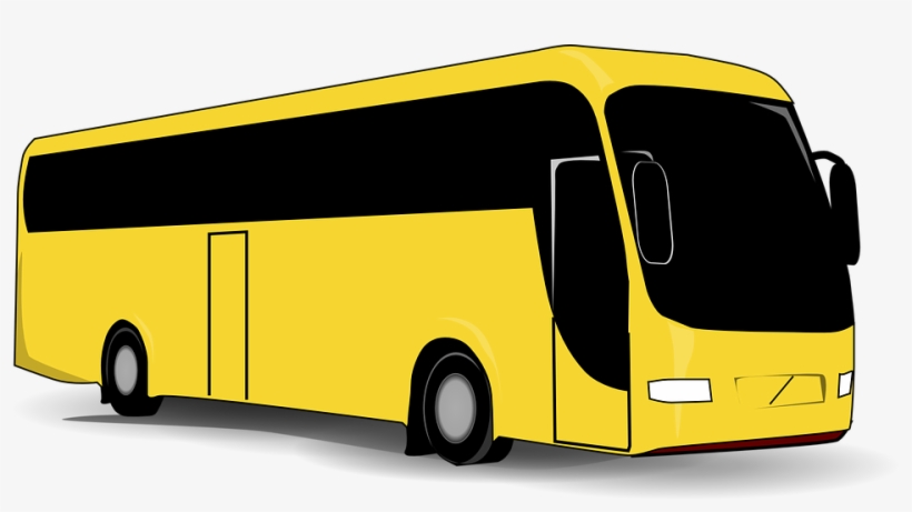 Bus Yellow Black - Tour Bus Clip Art, transparent png download