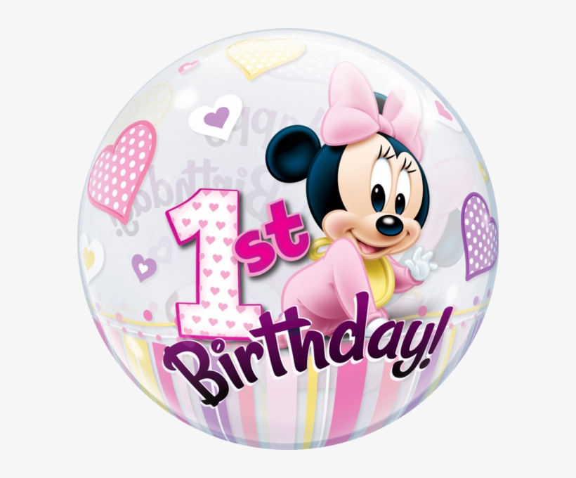 Disney Minnie Mouse 1st Birthday Bubble Balloon - Minnie Mouse 1st Birthday Bubble Balloon 22, transparent png download